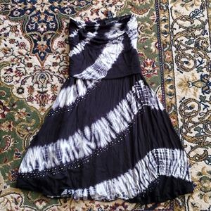 INC Black and White Rhinestone Dress